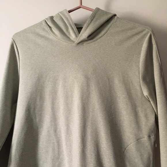 New EVERLANE Heathered Green Opal RENEW AIR Scuba Sweat Shirt Hoodie XS - Picture 3 of 8